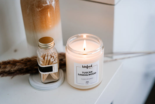 soy candle burning