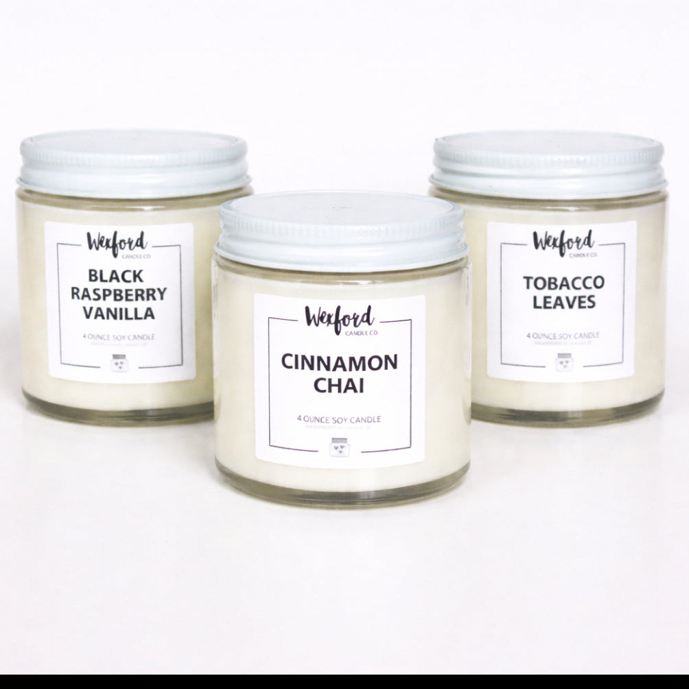 Best seller candle bundle with Cinnamon Chai, Black Raspberry Vanilla and Tobacco Leaves