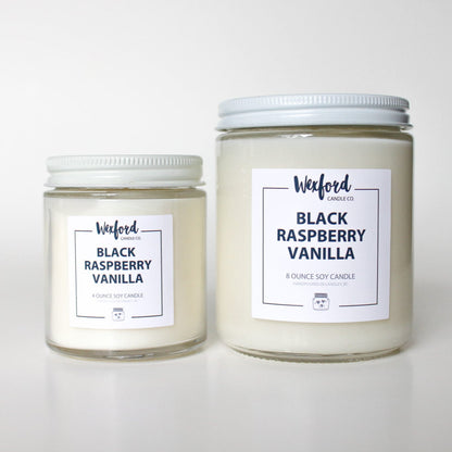 Black Raspberry Vanilla soy candle 4 oz and 8 oz