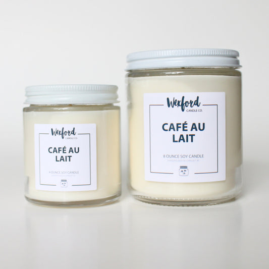 Cafe au Lait soy candle 4 oz and 8 oz