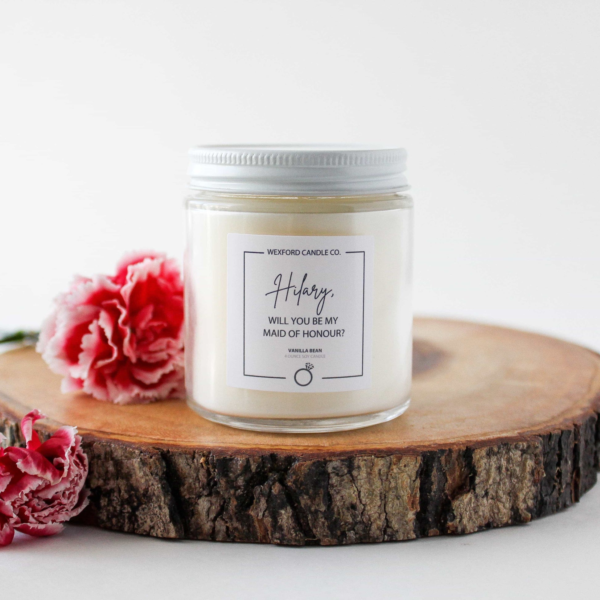 Custom maid of honour soy candle 4 oz
