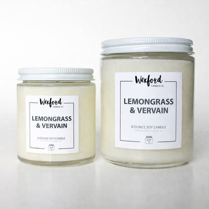 Lemongrass and Vervain soy candle 4 oz and 8 oz