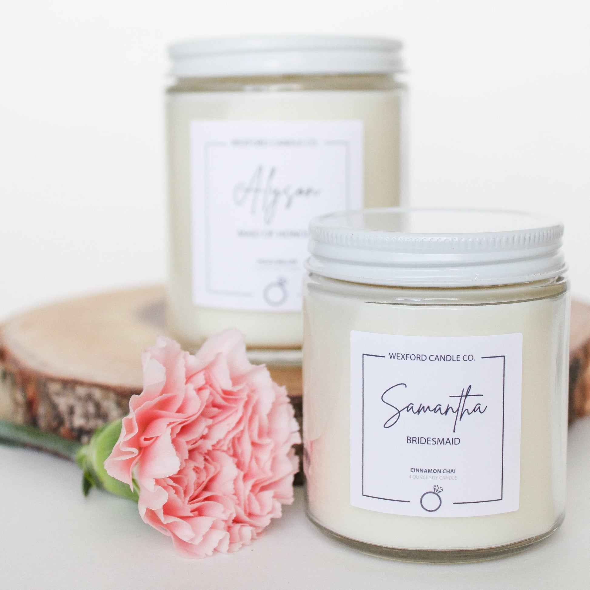 Personalized bridesmaid proposal soy candle 4 oz custom wedding party gift