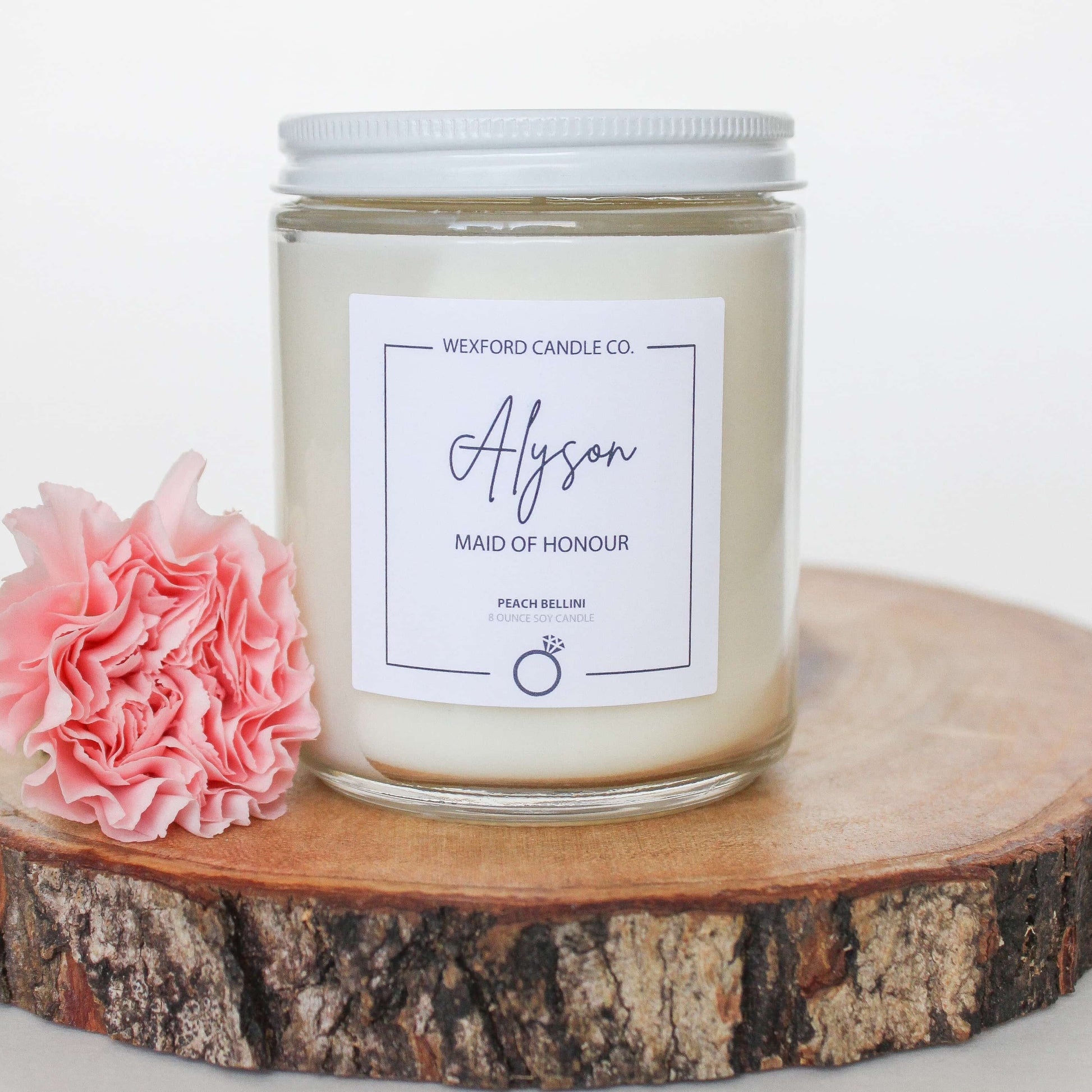 Personalized bridesmaid proposal soy candle 8 oz custom wedding party gift